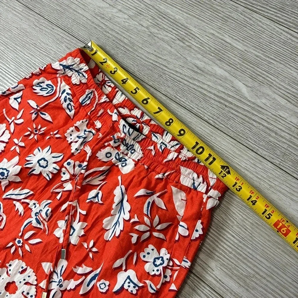Zara Linen Blend Floral Printed Pants Trousers High Rise Wide Leg Size Small